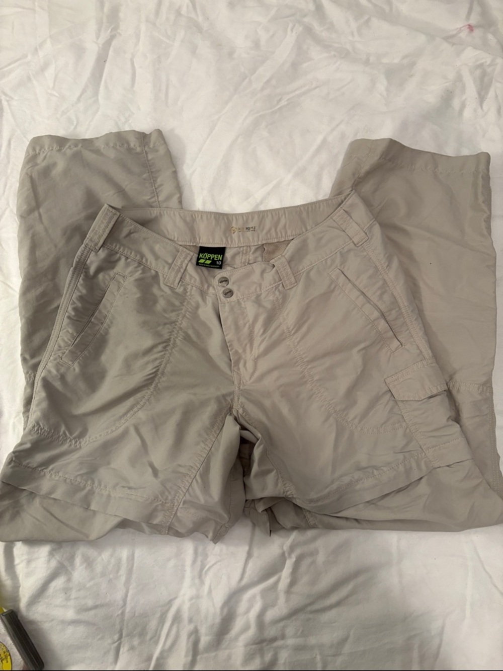 Koppen Tan Nylon/Poly Convertible Hiling Pants Size 10